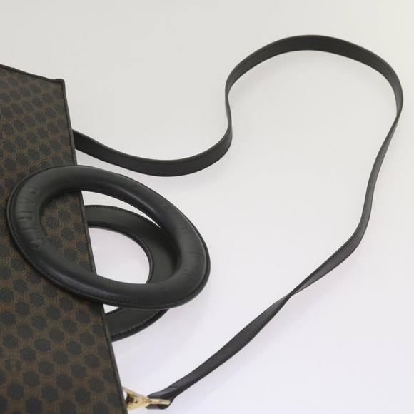 CELINE Macadam Canvas Hand Bag PVC 2way Black Auth 66733 - Picture 14 of 16